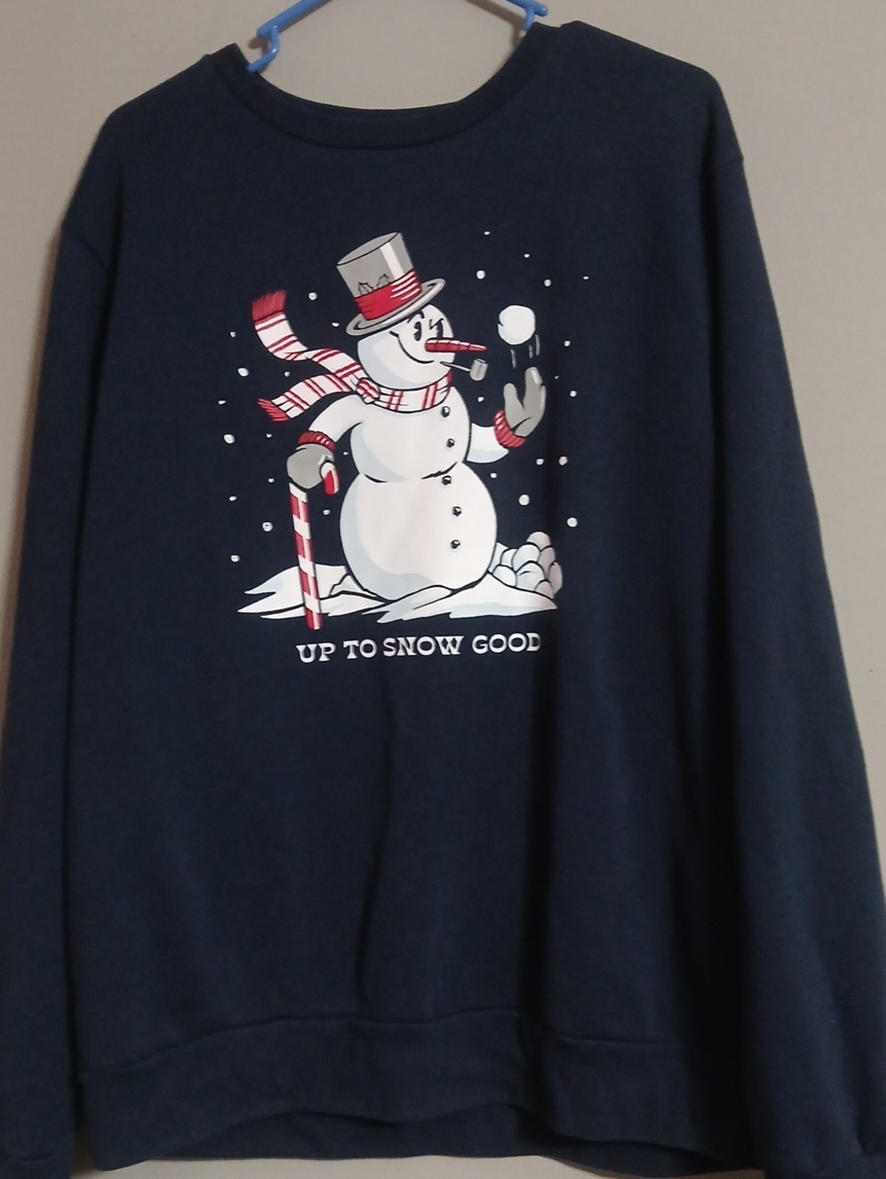 Old Navy Navy Blue Snowman Graphic Sweatshirt
